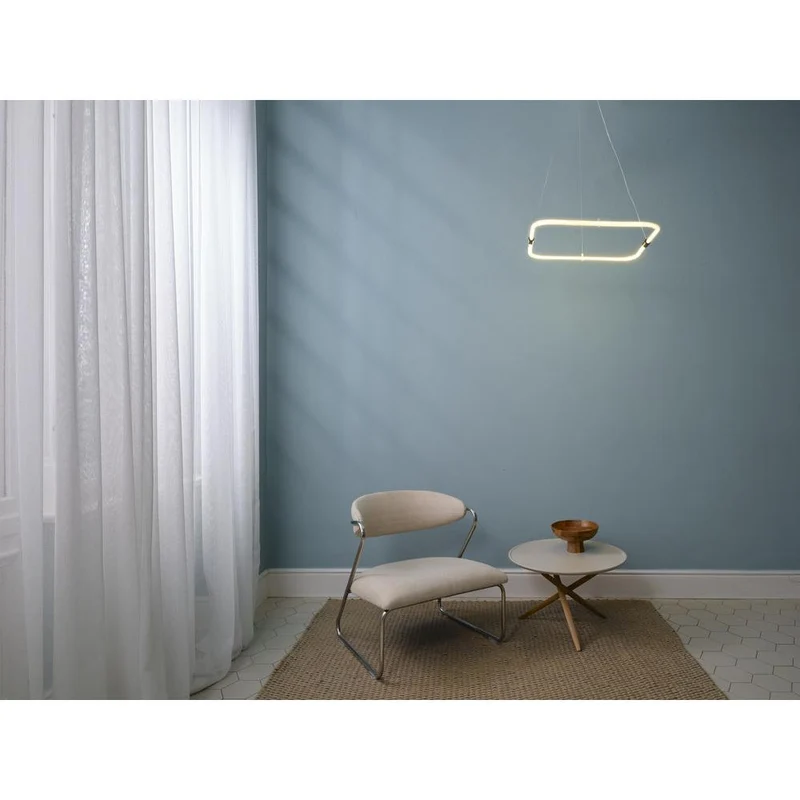 LEDVANCE Decor Tetragon Pendelleuchte aus geschwungenem Polycarbonat mit LED und Filament-Design, 18 W, 2000 lm, 3000 K, 830 warmweiß, , Click dimmbar, dunkelgrau, Kunststoff (PC)