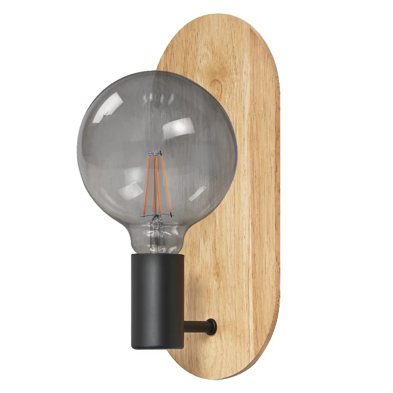 OSRAM DECOR Wood Wall Wandleuchte, schwarz/holz, E27