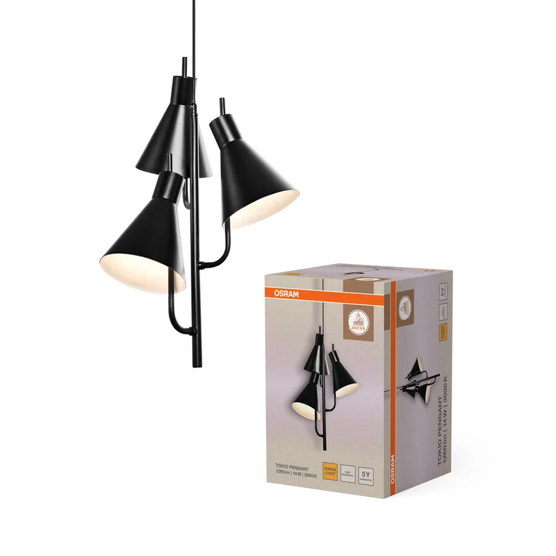 OSRAM DECOR Tokio Pendelleuchte, schwarz, 14W, 1260lm