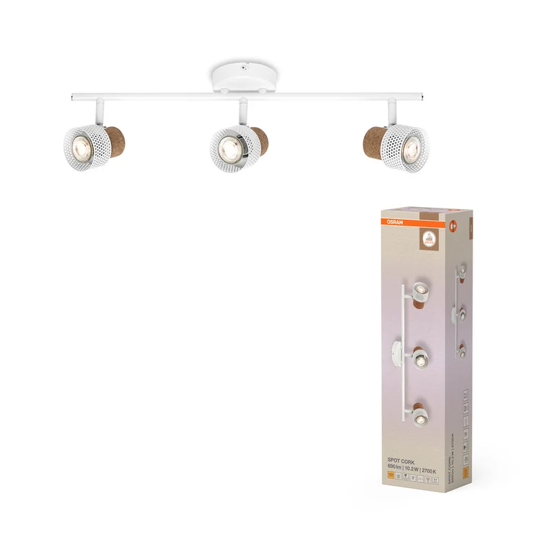 OSRAM DECOR SPOT CORK Deckenleuchte, 3 x 3,4W, 690lm, weiß