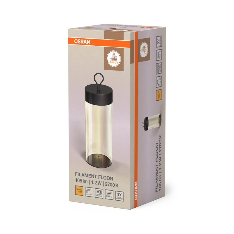 OSRAM DECOR FILAMENT Bodenleuchte, grau, 1,2W, 105lm