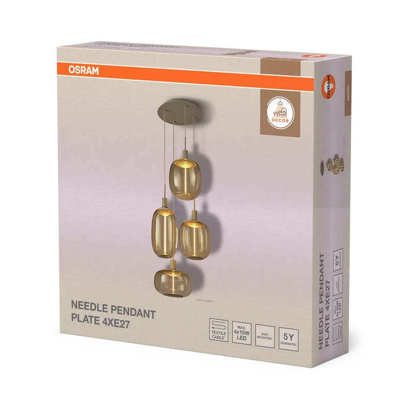 OSRAM DECOR Needle Pendelleuchte Plate Beige 4xE27