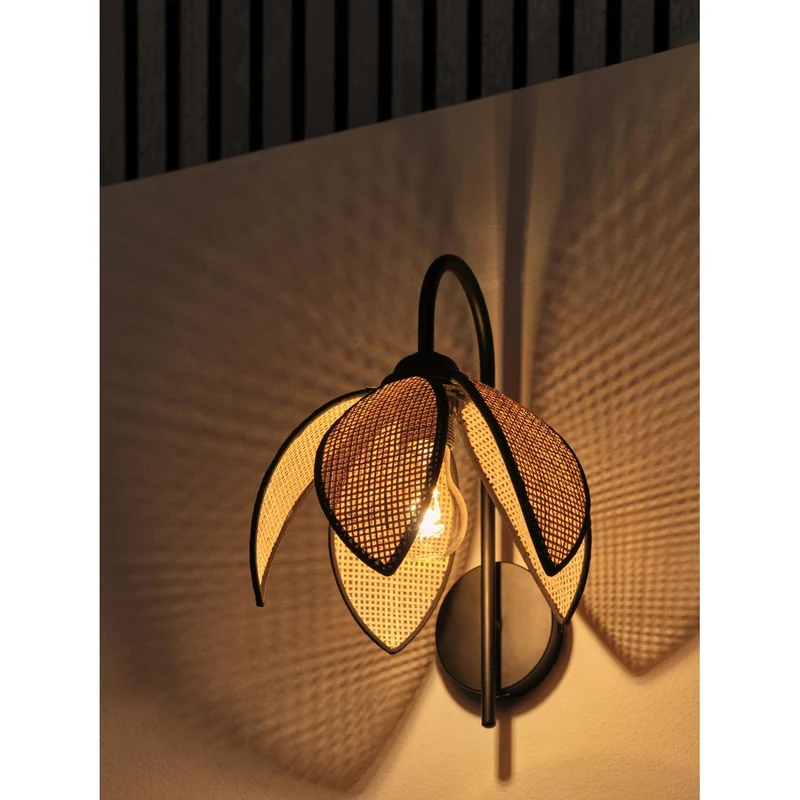 OSRAM DECOR Rattan Lotus Wandleuchte E27 Braun