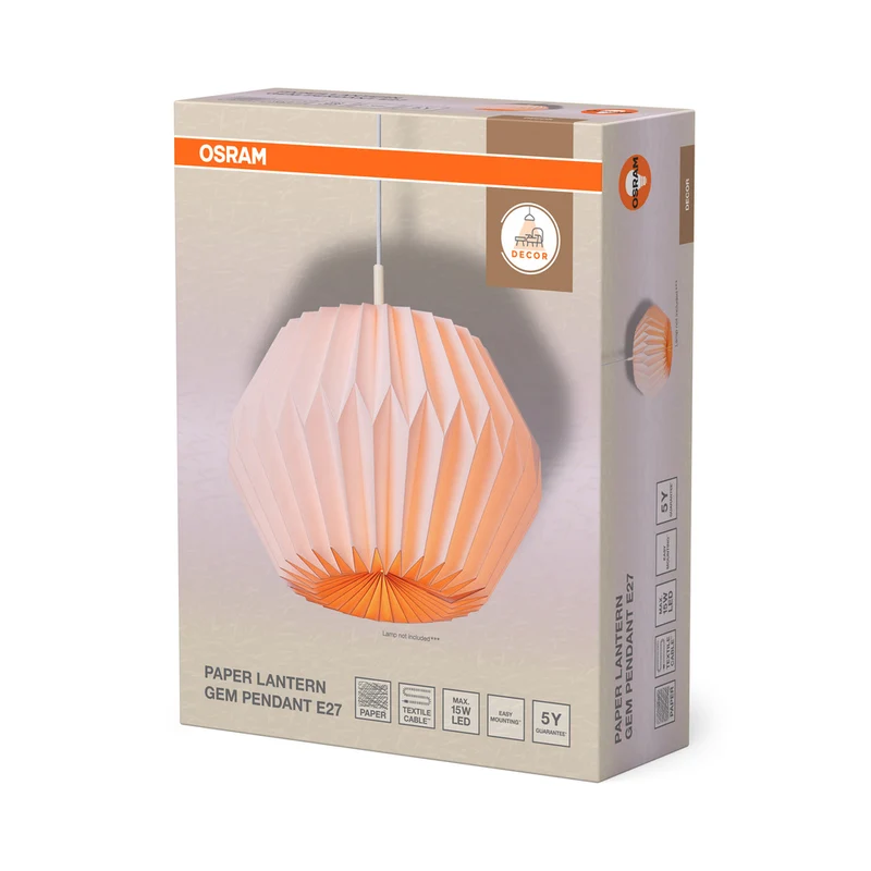 OSRAM DECOR Paper Lantern Gem Pendelleuchte E27 Weiß