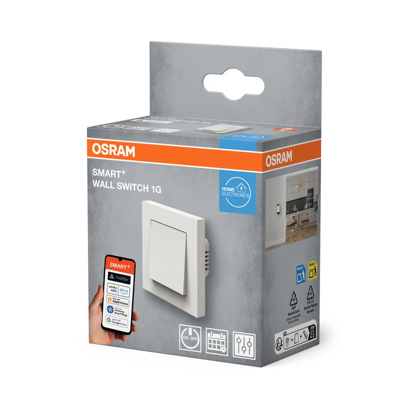 OSRAM Matter SMART+ smarter Unterputz Wandschalter 1-Kanal