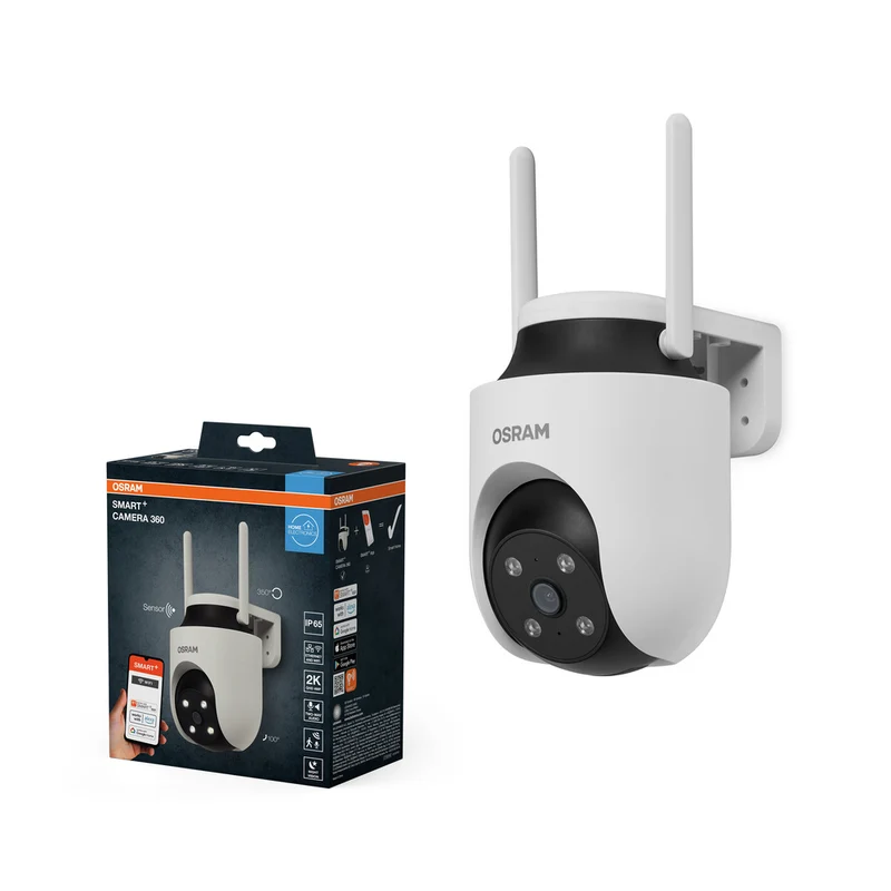 OSRAM Wifi SMART+ smarte Outdoor Überwachungskamera drehbar Weiß