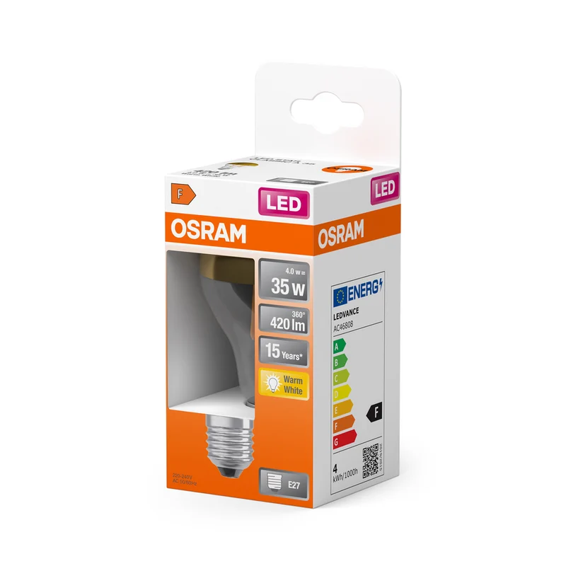 OSRAM LED Lampe LED Retrofit CLASSIC A Mirror 4W 827 Clear E27 Gold, 400 lm, 2700 K, Warmweiß
