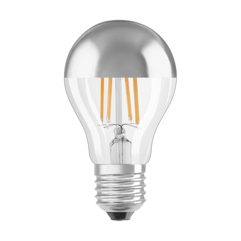 OSRAM LED Lampe LED Retrofit CLASSIC A Mirror 6.5W 827 Silver E27, 650 lm, 2700 K, Warmweiß