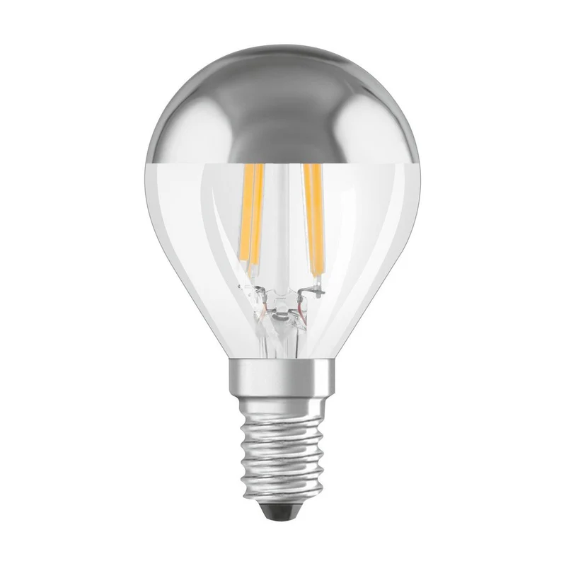 OSRAM LED Lampe LED Retrofit CLASSIC P Mirror 4W 827 Silver E14, 350 lm, 2700 K, Warmweiß