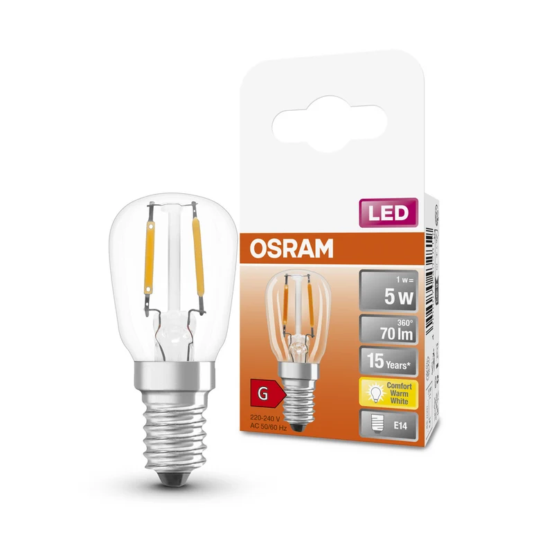 OSRAM LED Lampe LED SPECIAL T26 1W 824 Clear E14, 70 lm, 2400 K, Warm Comfort Light