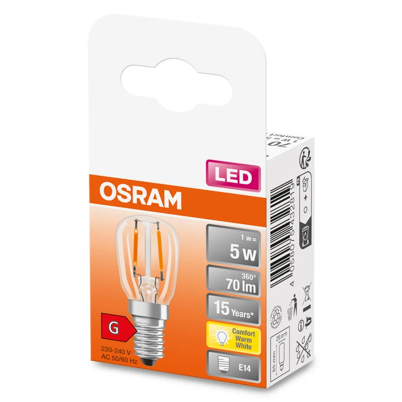 OSRAM LED Lampe LED SPECIAL T26 1W 824 Clear E14, 70 lm, 2400 K, Warm Comfort Light
