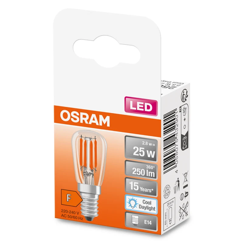 OSRAM LED Lampe LED SPECIAL T26 2.8W 865 Clear E14, 250 lm, 6500 K, Kaltes Tageslicht