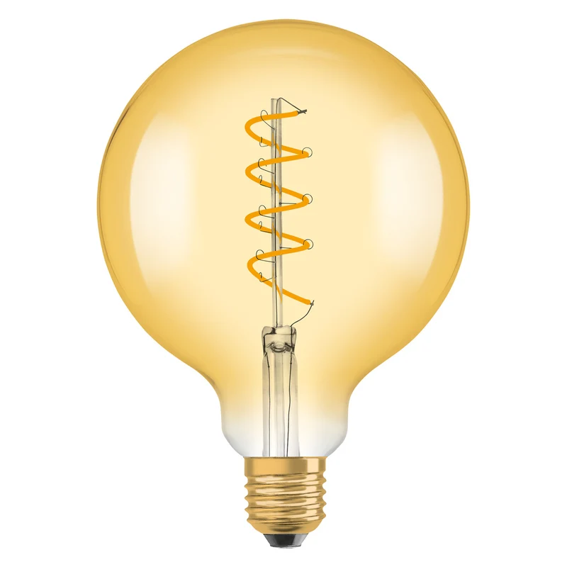 OSRAM VINTAGE 1906® LED Lampe LED CLASSIC Globe Dimmable 4W 820 Gold E27 Golden Socket, 300 lm, 2000 K, Comfort warm white