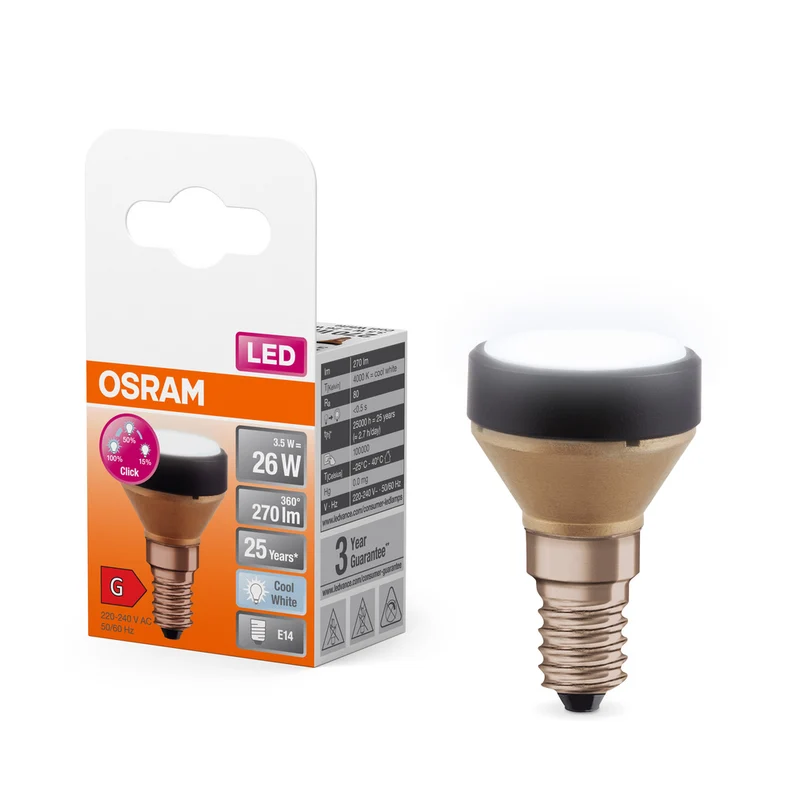 OSRAM LED FLAT LAMP Ultrakompakte Designlampe, 3-Stufen Dimmung, 4000K, 3.5W, Matt, E14 , Kaltweiß