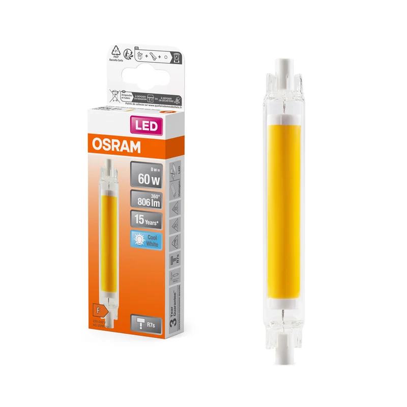 OSRAM LED Slim Line Lampe, 8W, 806lm, R7s, Kaltweiß 4000K