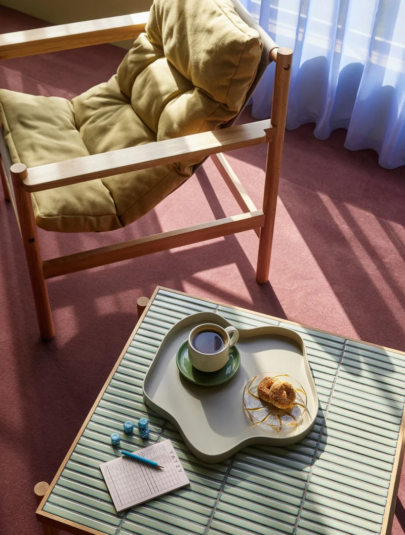 Tile Couchtisch Large 66 x 61 Mint/Naturfarben - Hübsch