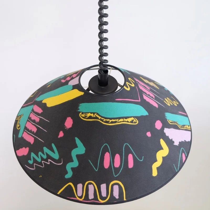 Postmoderne Pendelleuchte im Memphis Milano Stil der 1980er - Vintage Lampe