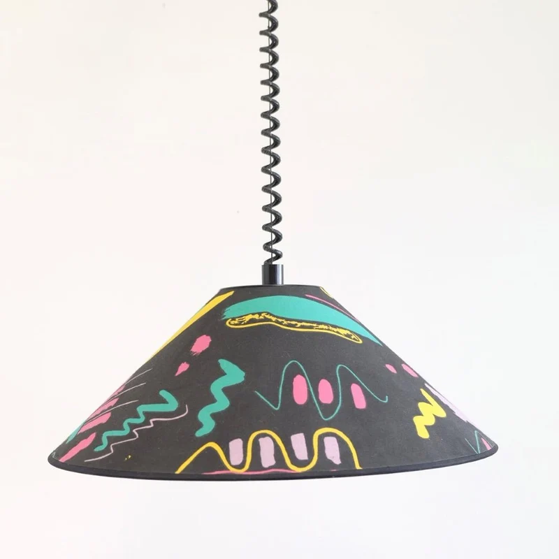 Postmoderne Pendelleuchte im Memphis Milano Stil der 1980er - Vintage Lampe