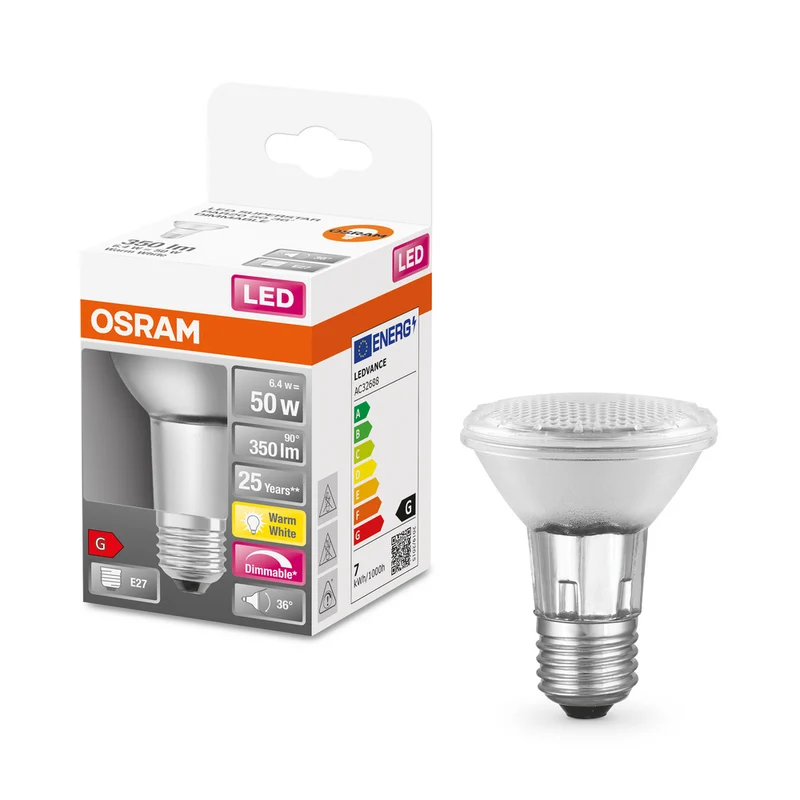 OSRAM LED Lampe LED SUPERSTAR PAR20 6.4W 927 E27, 350 lm, 2700 K, Warmweiß