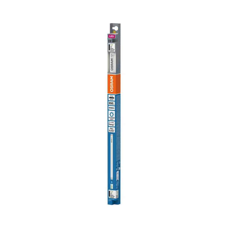 OSRAM LED TUBE T8 EM in Röhre, zweiseitig gesockelt-Form, LED-Röhre, Bleifreies Glas, Matt, 5,4 W, (ex 15 W), 650 lm, Kaltweiß, 6500 K, 30000 h, CRI 80