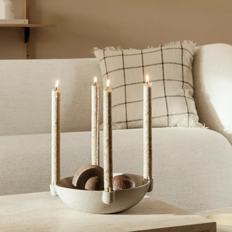 Adventschale Bowl Kerzenhalter grey - ferm LIVING