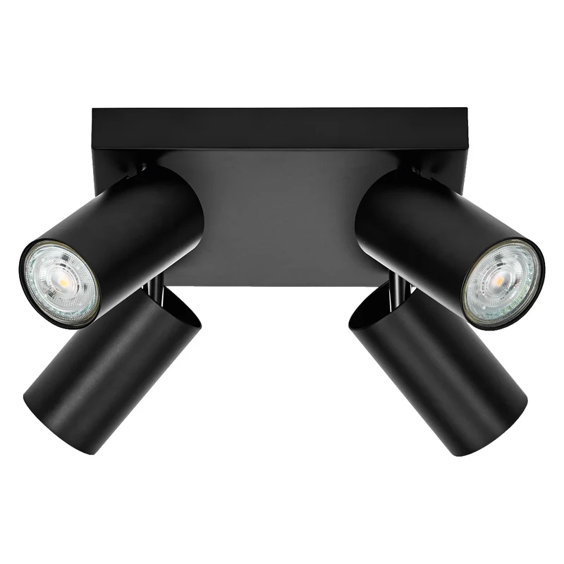 LEDVANCE LED SPOT OCTAGON PL 4 x 3,4W, GU10, 920lm, schwarz, 2. 700K Farbtemperatur, warmweiße Lichtfarbe, zeitlos, austauschbare LED-Lampe, ideal für Innenräume, CRI 90, verstellbare Köpfe, dimmbar