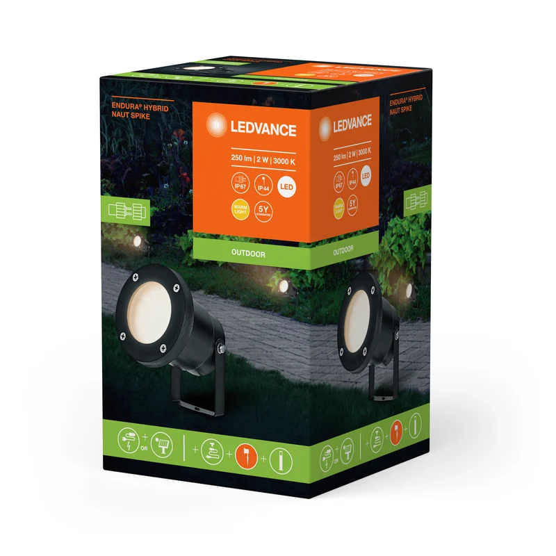 LEDVANCE ENDURA HYBRID SOLAR NAUT SPIKE Gartenstrahler, 2W, 100lm