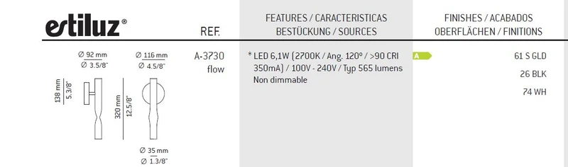 Estiluz Wandleuchte - Flow A-3730