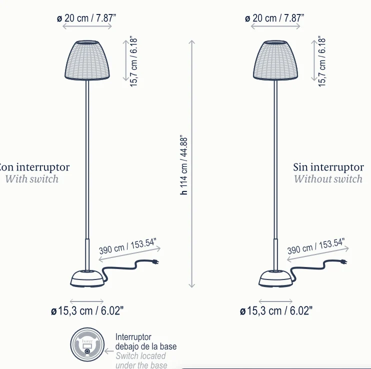 Bover - Stehleuchte - Atticus P/114 LED mit Zuleitung