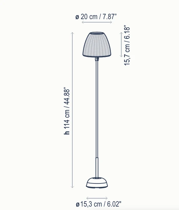 Bover - Stehleuchte - Atticus P/114/R aufladbare Batterie LED mit Dimmer
