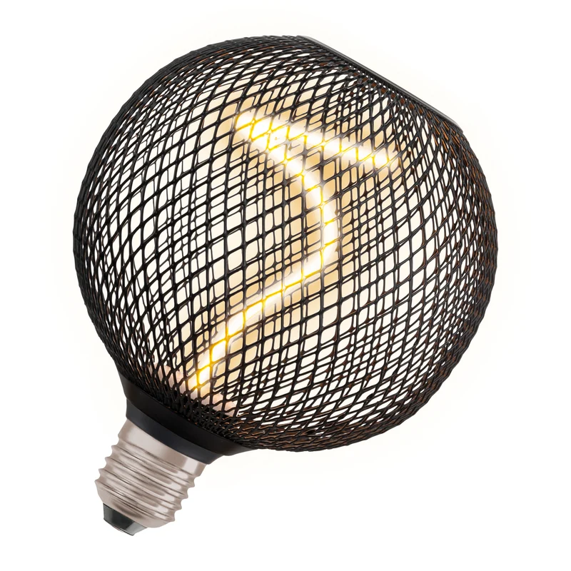 OSRAM DECOR LED Spiralfilament Lampe Globe, Schwarz, 3.5W, 130lm , Comfort warm white , E27