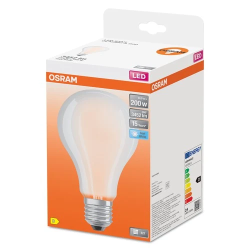 OSRAM LED-Lampe LED STAR CLASSIC A Kaltweiß 4000K 24W Ersatz für 200W matt E27