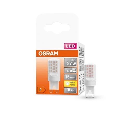 OSRAM LED Stiftsockellampe PIN G9 mit Retrofit-Stecksockel G9 3.8W , Warmweiß