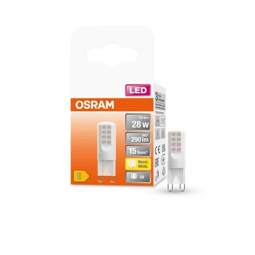 OSRAM LED Stiftsockellampe PIN G9 mit Retrofit-Stecksockel G9 2.6W , Warmweiß