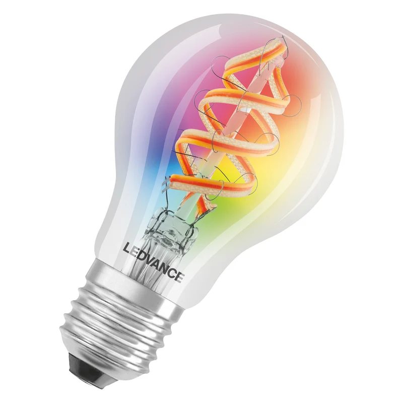 LEDVANCE SMART+ WiFi Filament Classic RGBW , LED-Lampe, Bleifreies Glas, Klar, 4,5 W, (ex 30 W), 300 lm, Warmweiß, 2700 K, Wifi, Smartspeaker-Kompatibel, Dimmbar
