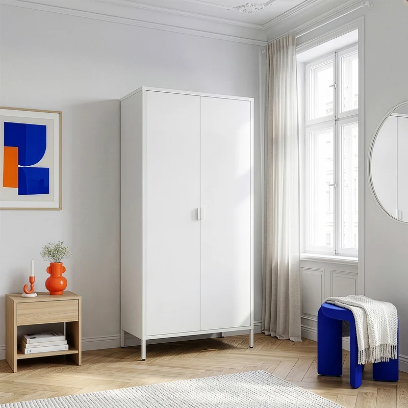 Kleiderschrank Esteli 170x80x45 cm Stahl [en.casa]