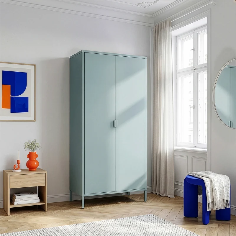 Kleiderschrank Esteli 170x80x45 cm Stahl [en.casa]