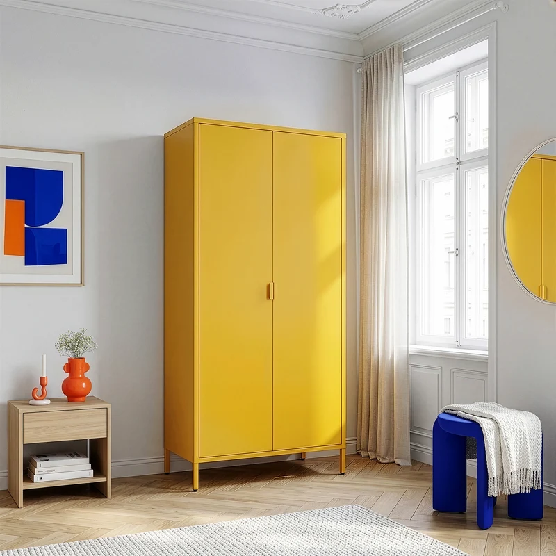 Kleiderschrank Esteli 170x80x45 cm Stahl [en.casa]
