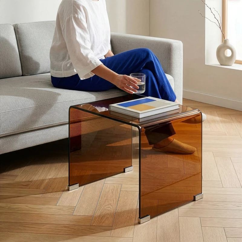 Beistelltisch Varlofrek Glas 50x50x50 cm [en.casa]