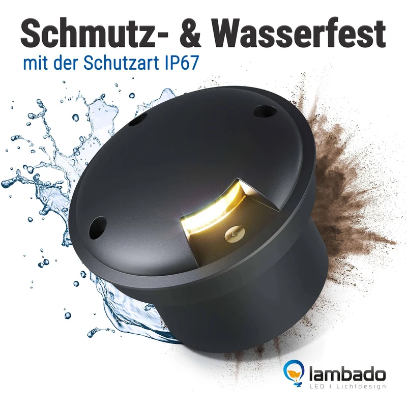 LED Bodenleuchte flach in Schwarz 1-flammig inkl. LED 5W 230V