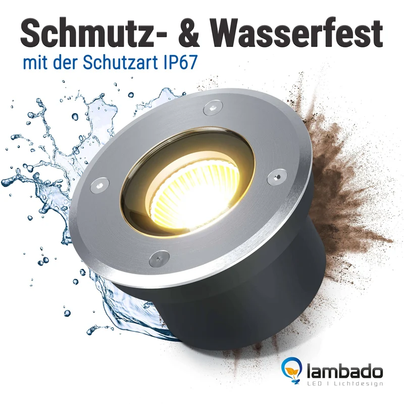 Flacher Bodeneinbaustrahler IP67 rund mit RGB Farbwechsel - Smart Home Alexa & Google