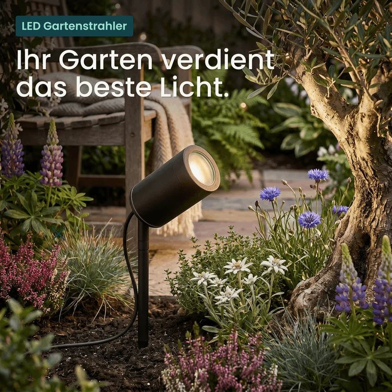 Gartenstrahler mit Erdspieß IP67 inkl. LED GU10 5W 230V