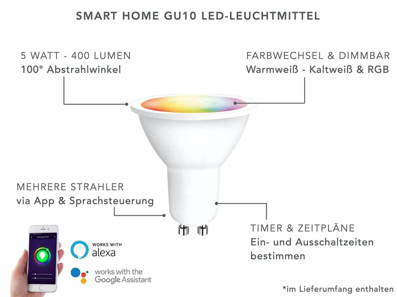 Gartenstrahler mit Erdspieß IP67 inkl. RGB & Smart Home LED per App
