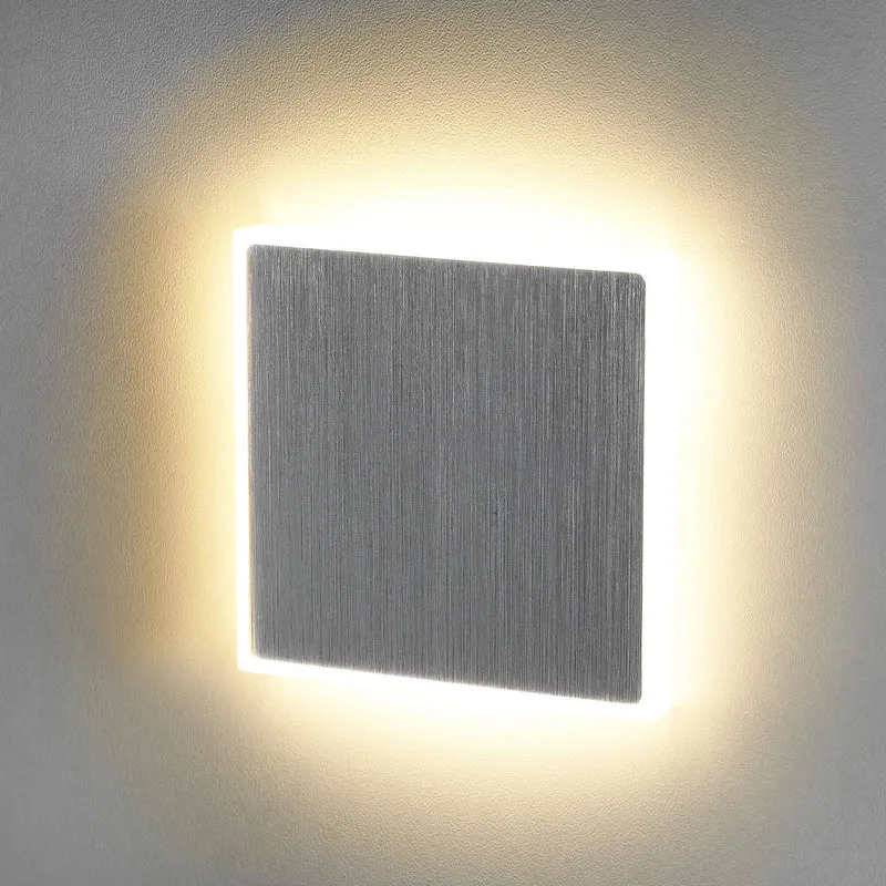 Treppenbeleuchtung - LED Wandeinbauleuchte in Alu gebürstet quadratisch - 230V 1,5W