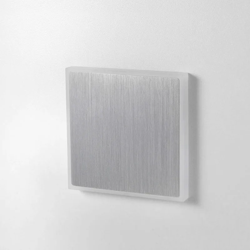 Treppenbeleuchtung - LED Wandeinbauleuchte in Alu gebürstet quadratisch - 230V 1,5W