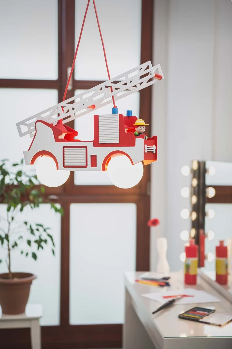 Pendelleuchte Feuerwehr mit "Fred"