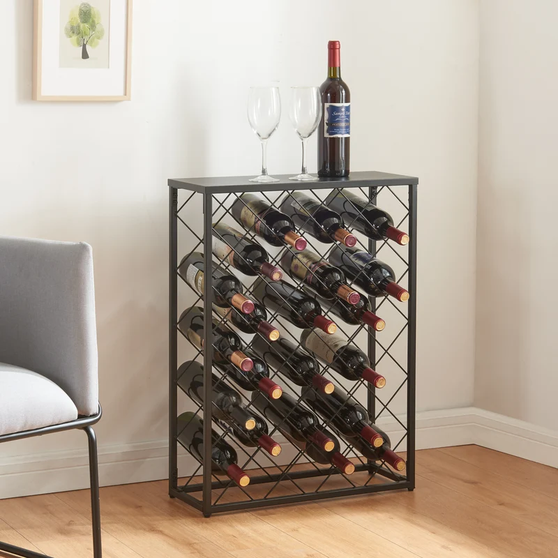 Weinregal Taivassalo für 25 Flaschen Schwarz [en.casa]