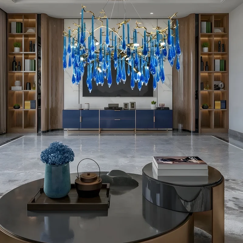 Designer Kronleuchter Felice Bleu