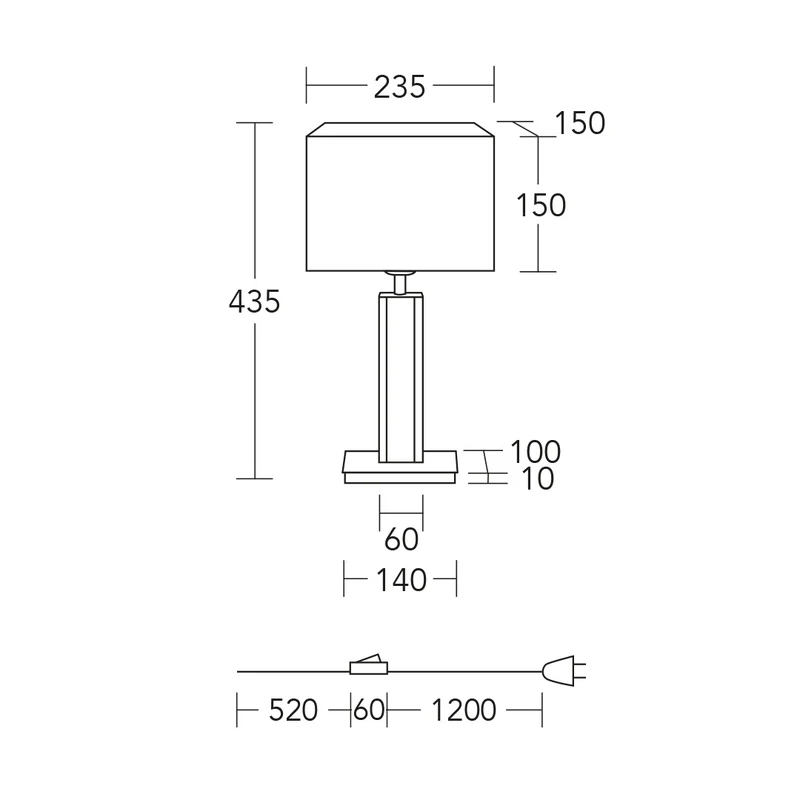 Karl G Quadra Tischlampe mit Granitapplikation