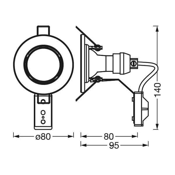 LEDVANCE Spot Einbauleuchten im 5er-Pack, Ø 80mm, inkl. 5x GU10-OSRAM Leuchtmittel (5x 2.6W), weiß, metallisches Gehäuse, IP20-Schutz